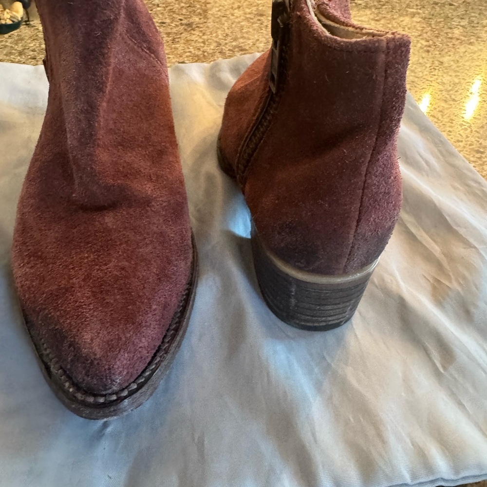 Free People Burgundy Ankle Booties